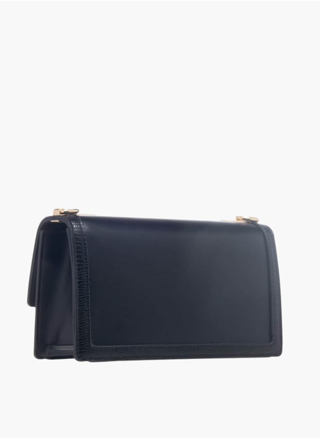 Celeste Womens Lock Detail Crossbody Bag With Button Closure And Chain Strap  - Image 3