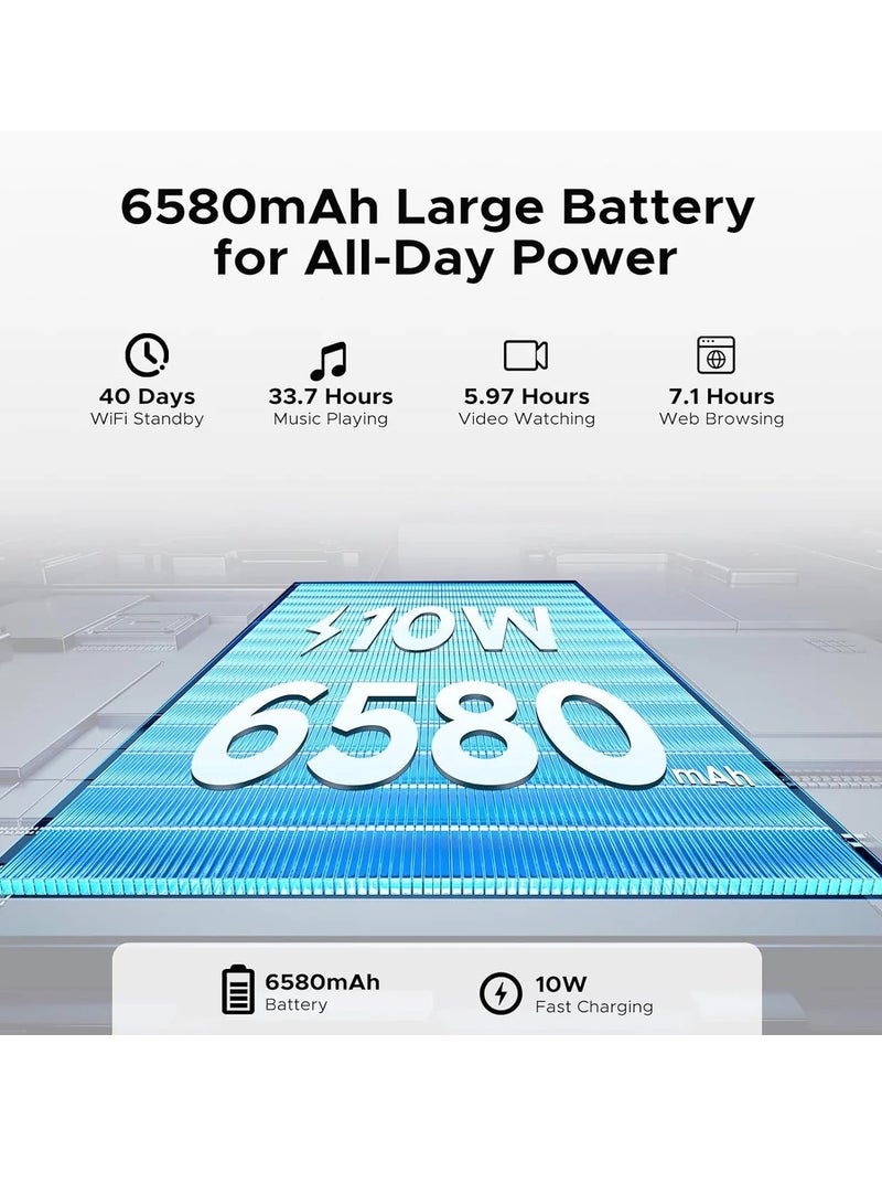 Doogee Tab A9 Pro - WiFi, ROM:(4+16) 20GB, RAM: 128G, "10.1" Inch, HD Display, 6580mAh Battery, Android 15, Grey - Image 4