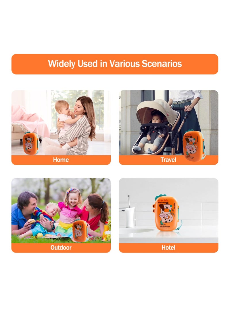 Portable Baby Bottle Brush Set, 6 in 1 Bottle Cleaner Brush Travel with Bottle Brush, Nipple Brush, Straw Cleaner Brush, Soap Dispenser, Bottle Drying Rack, Drainage Tray  Organizer Case (Orange) - Image 5
