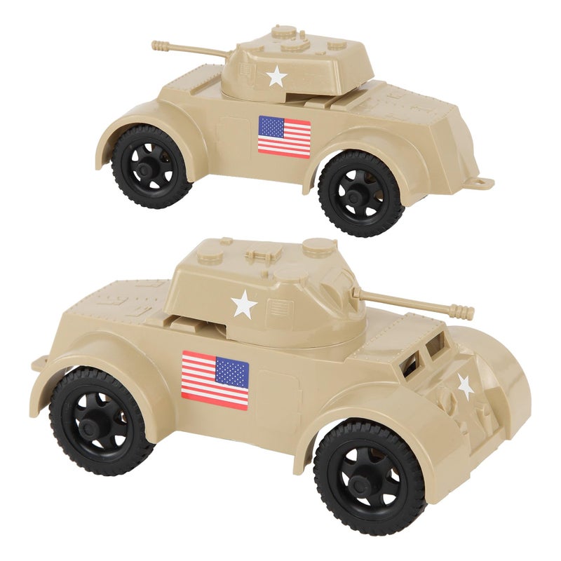 Tim Mee Toy TimMee Staghound Armored Cars Tan Plastic Army Men Scout Vehicles - Image 3