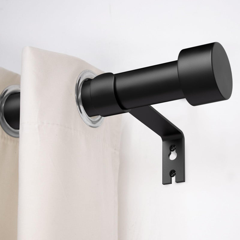 Time Forest 2 Pack Curtain Rods for Windows 28 to 48 Inch(2.3-4ft), 1 Inch Black Adjustable Heavy Duty Curtain Rod Set, Modern Outdoor Drapery Rods for Patio Bedroom, Size 32"- 60" - Image 4