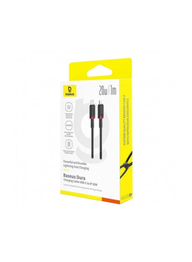 Baseus USB-C to Lightning Cable Baseus Dura Series, 20W, 2.4A, 1m, Red Black P10377800U01-01 multicolour - Image 2