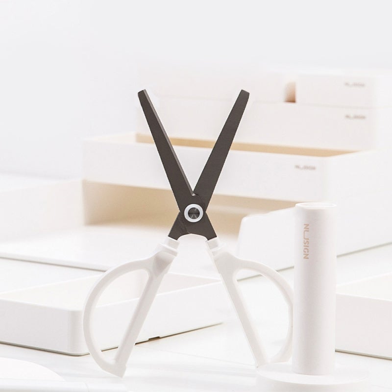 NUSIGN Student Scissors: Stainless Steel Titanium Plated Blades, Sharp Easy-to-clean - Vertical Holder Design, Fashionable Easy Storage, Ergonomic Comfortable Grip, Precise Cutting Multi-purpose Tool for Stu - Image 3