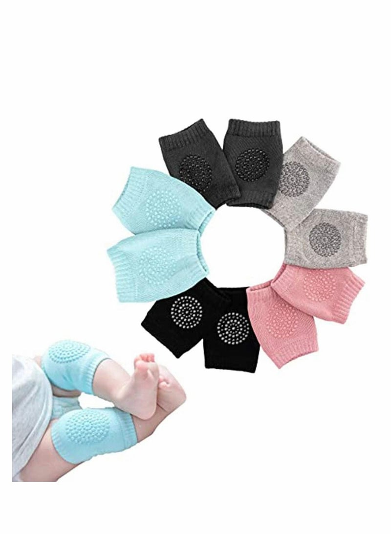 Excefore Baby Crawling Anti-Slip Knee,Unisex Baby Toddlers Kneepads,Adjustable Knee Elbow Pads Crawling,Summer knee environmental dispensing baby kneepads, pink, Dark grey,Grey,Black,Green - Image 1