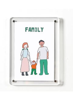 JiFENG 5-inch Acrylic Magnetic Photo Frame Rounded Corners Transparent Flat Surface, Four Corner Magnets Photo Frame (9 × 13cm)  - Image 1