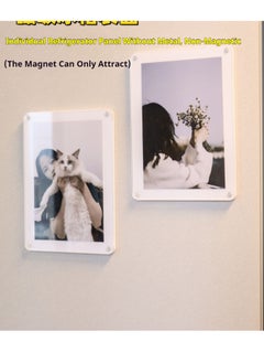 JiFENG 5-inch Acrylic Magnetic Photo Frame Rounded Corners Transparent Flat Surface, Four Corner Magnets Photo Frame (9 × 13cm)  - Image 3