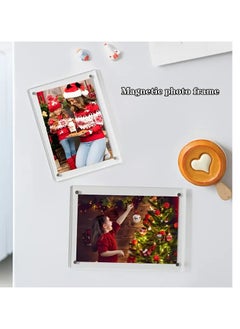 JiFENG 5-inch Acrylic Magnetic Photo Frame Rounded Corners Transparent Flat Surface, Four Corner Magnets Photo Frame (9 × 13cm)  - Image 5