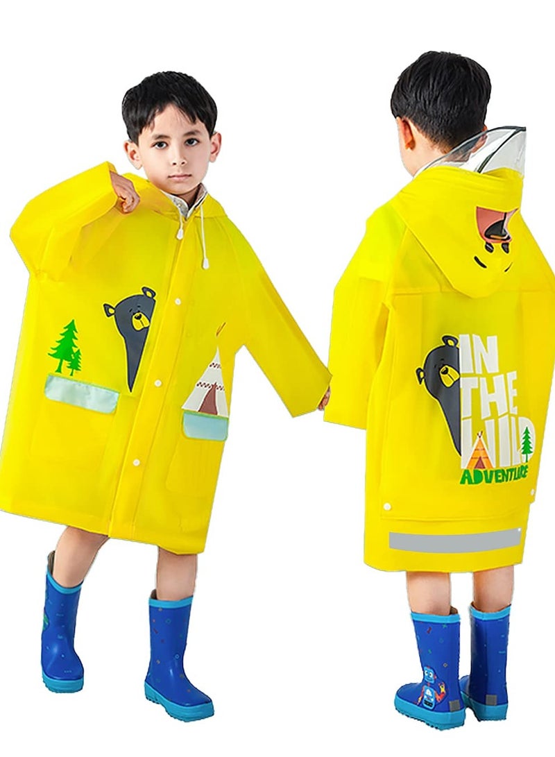 KASTWAVE Kids Rain Poncho, KASTWAVE Children's raincoats, Raincoat Girls Boys Reusable Rain Poncho Jacket  - Image 1