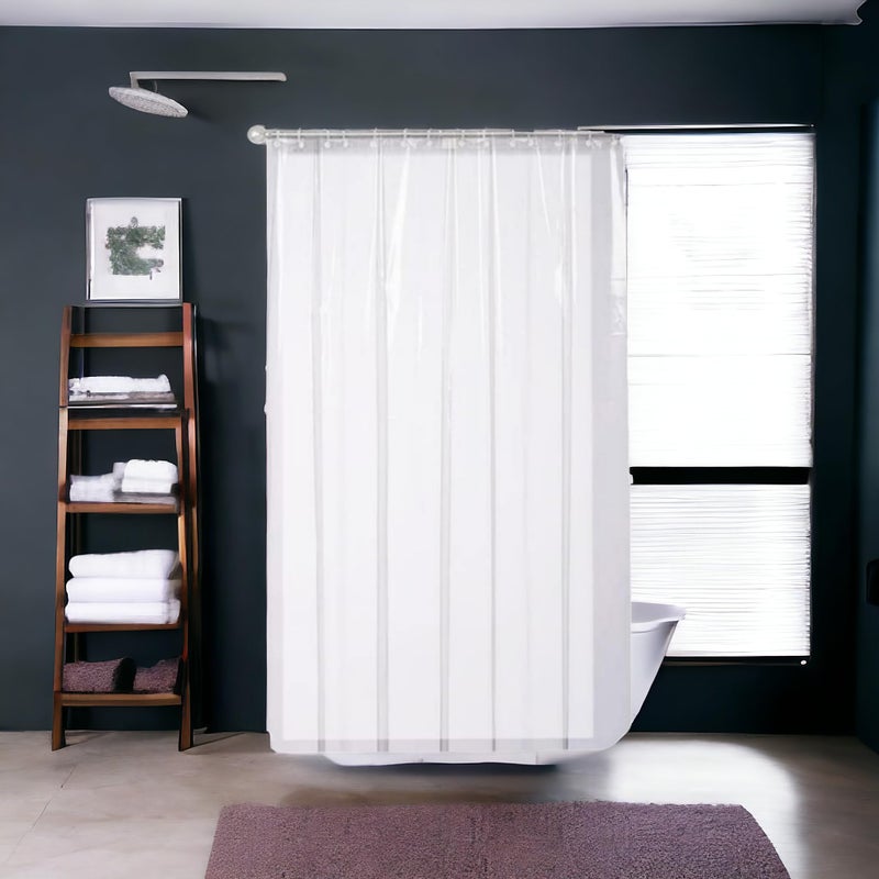 Mopak Decor AC Clear Curtain, Shower Curtains, Transparent Curtains PVC Plastic Thickness // 0.15mm, 84 x 54 Inches (7 Feet Lengh x 4.5 Feet Width), with 16 Hooks (Pack of 2) - Image 5