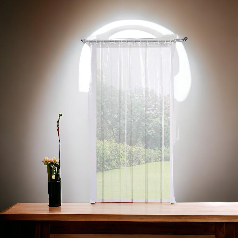 Mopak Decor AC Clear Curtain, Shower Curtains, Transparent Curtains PVC Plastic Thickness // 0.15mm, 84 x 54 Inches (7 Feet Lengh x 4.5 Feet Width), with 16 Hooks (Pack of 2) - Image 2