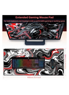 mriya Gaming Mouse Pad, Extra Large Mouse Mat XXL 35.4×15.7 inch, Extended Mousepad with Non-Slip Rubber Water-Resistant surface for Home Office Gaming Room  - Image 5