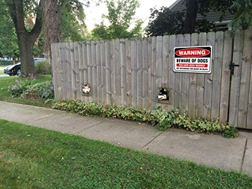 JW Signs Beware of Dog Sign (2 Pack) 10”x7” Reflective Metal Signs 0.40 Aluminum Sign Pre-Drilled Holes For Easy Mounting Indoor or Outdoor Use for Fence Door or Gate - Image 5