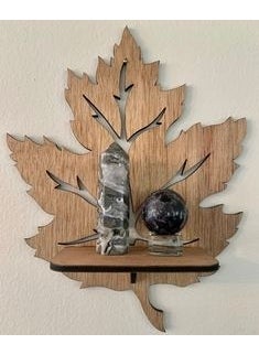 Sword Wood - Swordwood 3-Piece Wooden Wall Ornament Shelf Leaf Candle Holder Wall Decor Sconce SW-0099 - Image 1