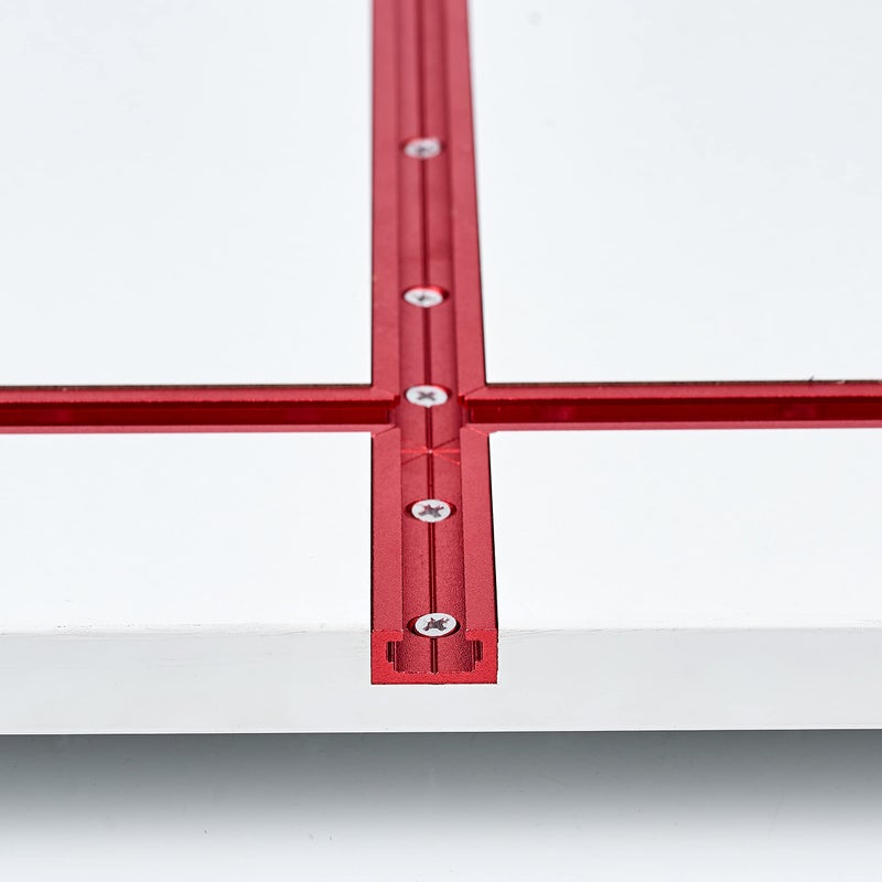 STRONGROWTH T Track 36" with Wood Screws-Double Cut Profile Universal T-Track with Predrilled Mounting Holes-Woodworking-Fine Sandblast Anodized-Red Color-2PK - Image 3