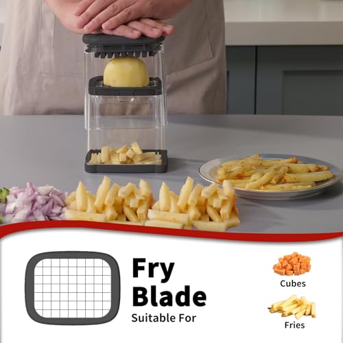 Solucky French Fry Cutter, Solucky Potato Onion Cutter, Professional Homestyle Vegetable Chopper Dicer, Great for Potatoes Carrots Cucumbers Zucchini Peppers 3/8 inch Blade(Only 1 Blade) - Image 5