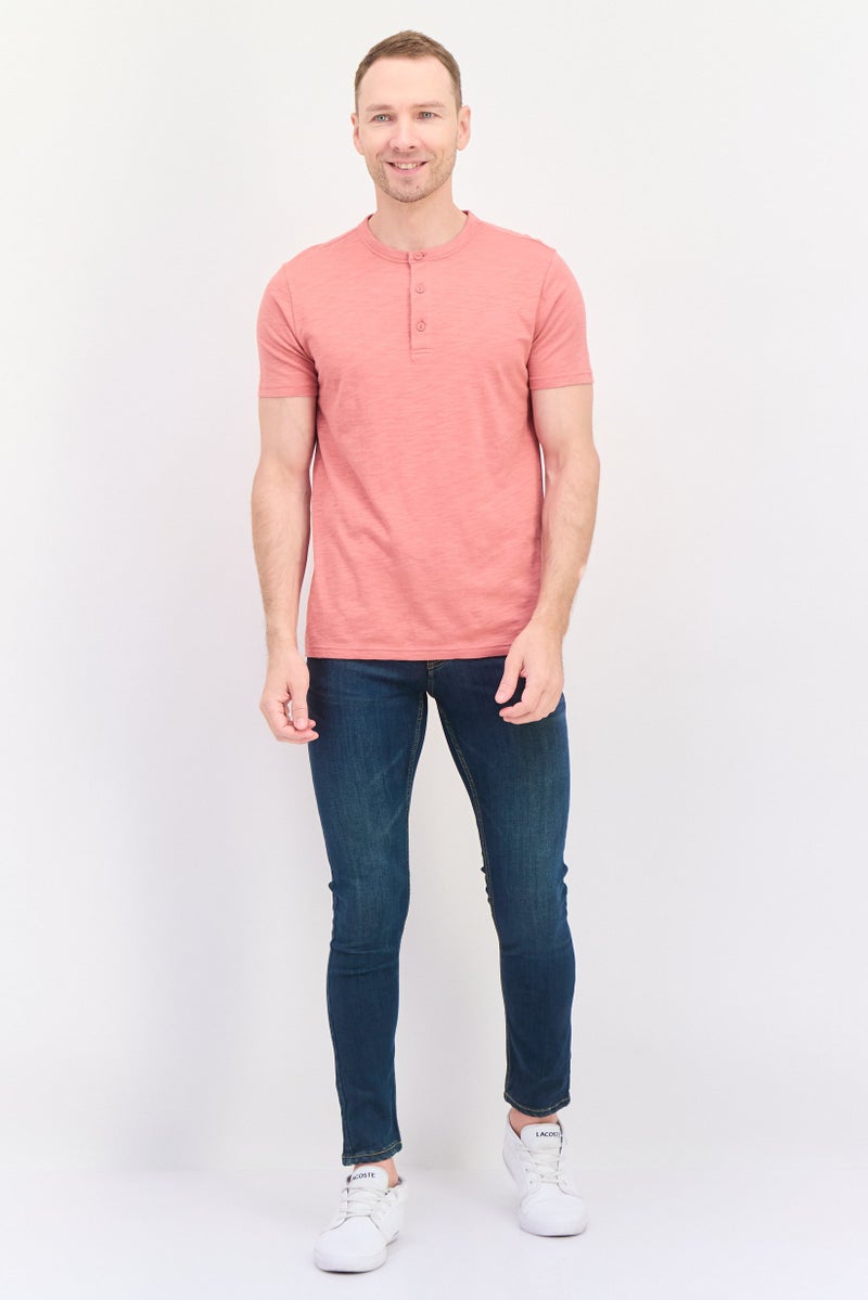 GAP Men Henley Neck Short Sleeves Heather T-Shirt, Sage Brown - Image 4