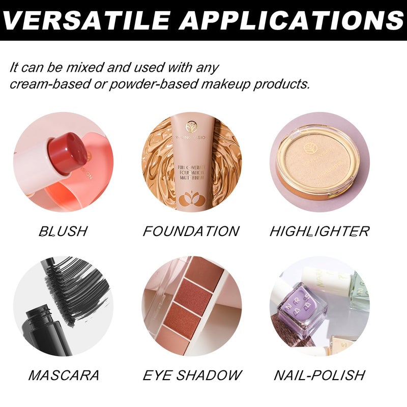 YOUNG VISION Makeup Mixing Liquid, Eyeshadow/Foundation Mixing Medium Makeup, Eyeliner Sealer, Pigment Enhancer, Durability Waterproof Transparent Make up Fixer Liquid Drops, 9ml/0.3 fl oz - Image 5