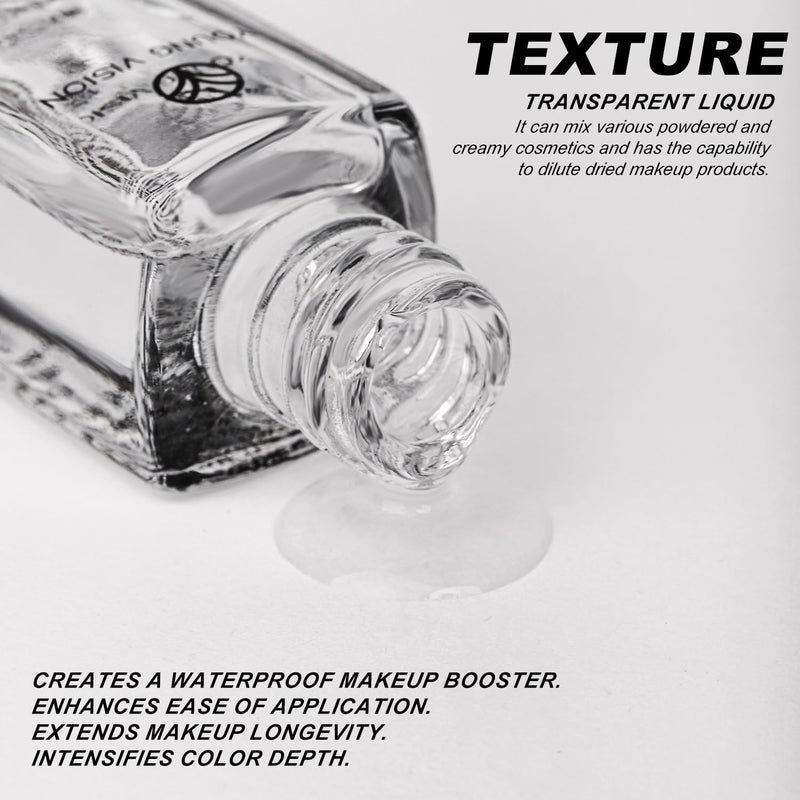 YOUNG VISION Makeup Mixing Liquid, Eyeshadow/Foundation Mixing Medium Makeup, Eyeliner Sealer, Pigment Enhancer, Durability Waterproof Transparent Make up Fixer Liquid Drops, 9ml/0.3 fl oz - Image 2