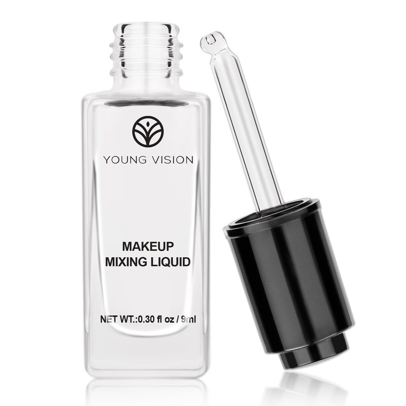 YOUNG VISION Makeup Mixing Liquid, Eyeshadow/Foundation Mixing Medium Makeup, Eyeliner Sealer, Pigment Enhancer, Durability Waterproof Transparent Make up Fixer Liquid Drops, 9ml/0.3 fl oz - Image 1