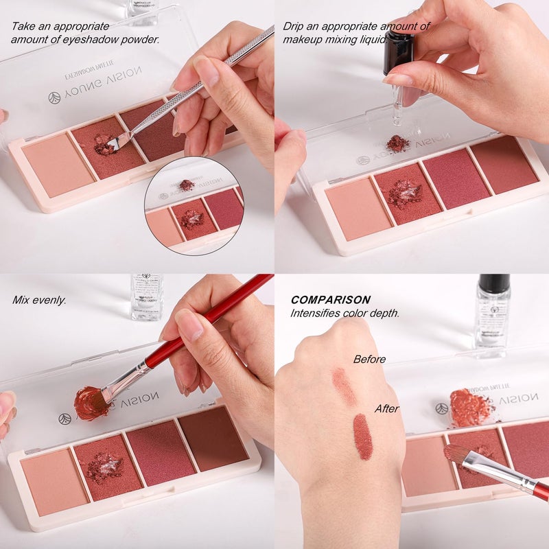 YOUNG VISION Makeup Mixing Liquid, Eyeshadow/Foundation Mixing Medium Makeup, Eyeliner Sealer, Pigment Enhancer, Durability Waterproof Transparent Make up Fixer Liquid Drops, 9ml/0.3 fl oz - Image 3