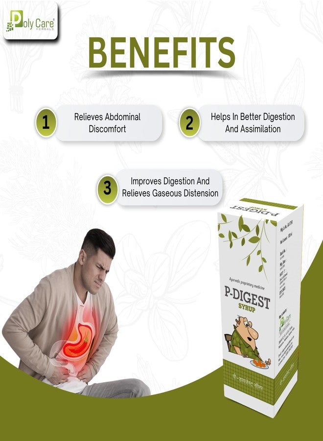 POLY CARE P-Digest Syrup - 200 ml | Digestive Tonic | Made With Trikatu, Triphala, And Other 9 Ayurvedic Ingredients. - Image 3