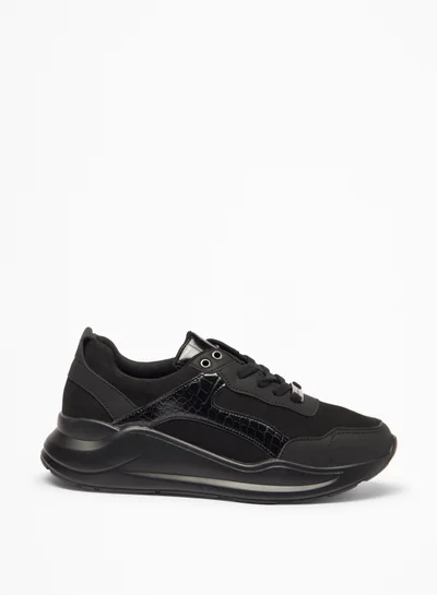 Flora Bella By Shoexpress Womens Textured Lace Up Low Ankle Casual Sneakers By Shoexpress