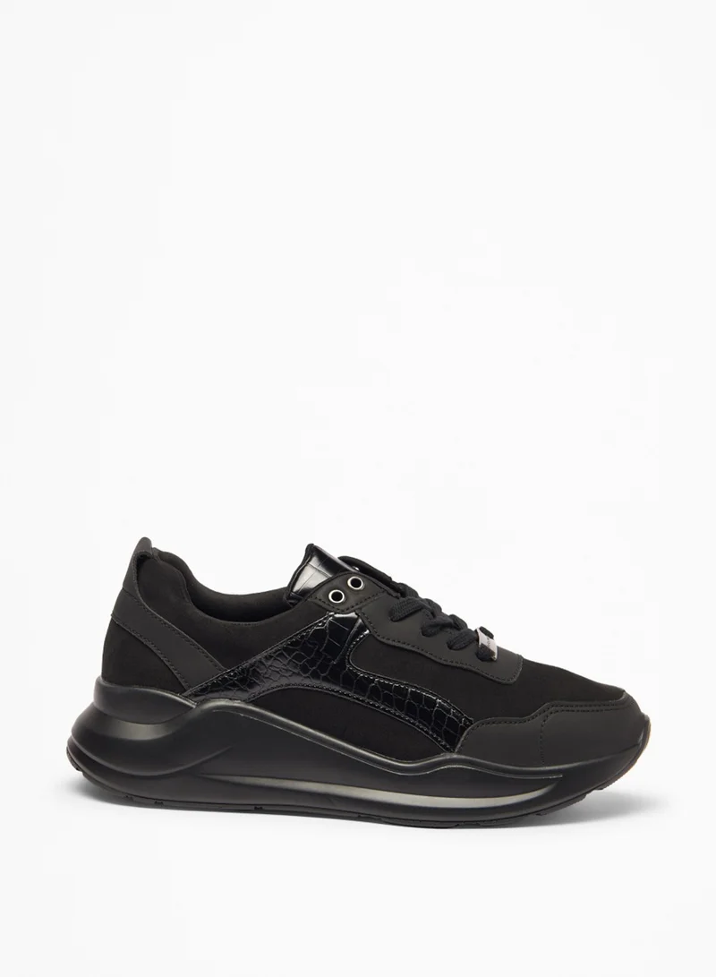 Flora Bella By Shoexpress Womens Textured Lace Up Low Ankle Casual Sneakers By Shoexpress
