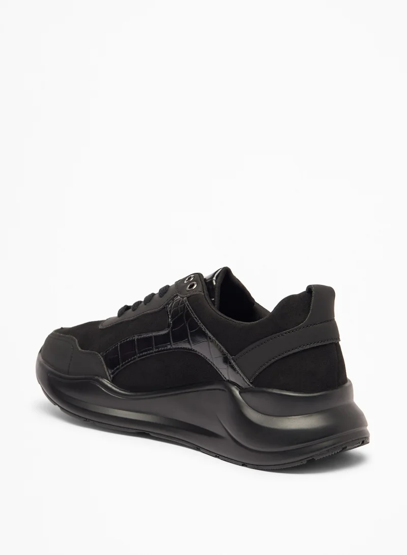 Flora Bella By Shoexpress Womens Textured Lace Up Low Ankle Casual Sneakers By Shoexpress