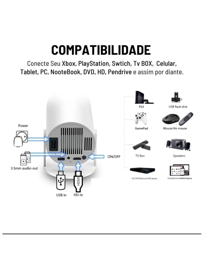 XIPH HY 300 Projector 5G Wi-Fi 4K Smart Portable Projector | HD Home Cinema with Built-In Speakers & Screen Mirroring  - Image 4