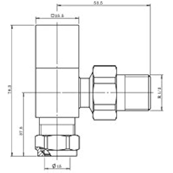 KRA-004 SQUARE ANGLE RADIATOR & TOWEL RAIL VALVE, CHROME - Image 2