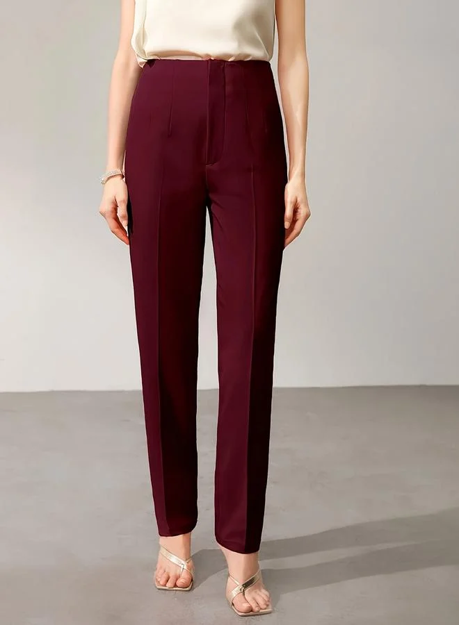 Take Two Burgundy Solid Skinny Pants