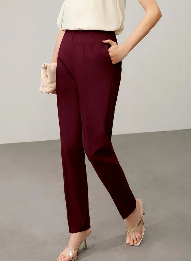 تايك تو بنطال سكيني بلون خمري