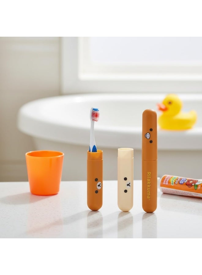 Rilakkuma Toothbrush holder - Small and portable travel container for family, school and business trips, ideal for outdoor adventures and daily use (2 pieces - multi-colored) - Image 5