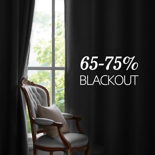 JIUZHEN Grey Velvet Curtains 96 inches for Living Room - Thermal Insualted Room Darkening Grommet Thick Velvet Window Drapes for Bedroom/Dining, Set of 2 with Tiebacks, W52 x L96 - Image 2