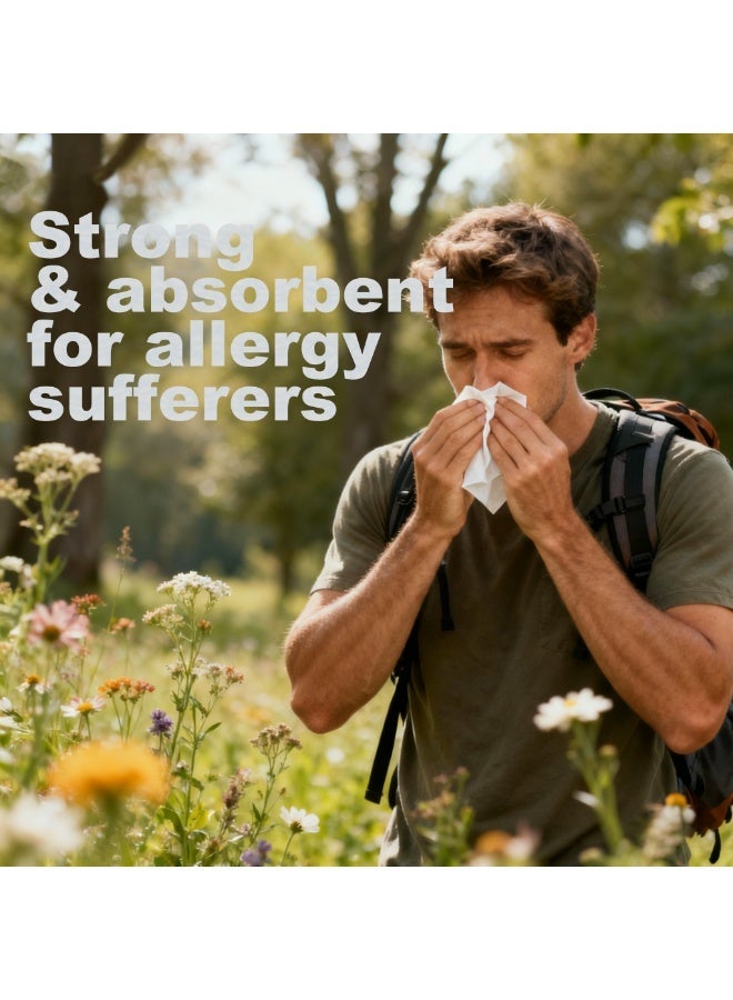 مذكراتها مناديل وجه فائقة النعومة، مكونة من 4 طبقات، 10 عبوات (8 + 2 إضافية) تحتوي على 800 منديل ناعم من ورقة واحدة، لطيفة وقوية للوجه والأنف والاستخدام اليومي - Image 5