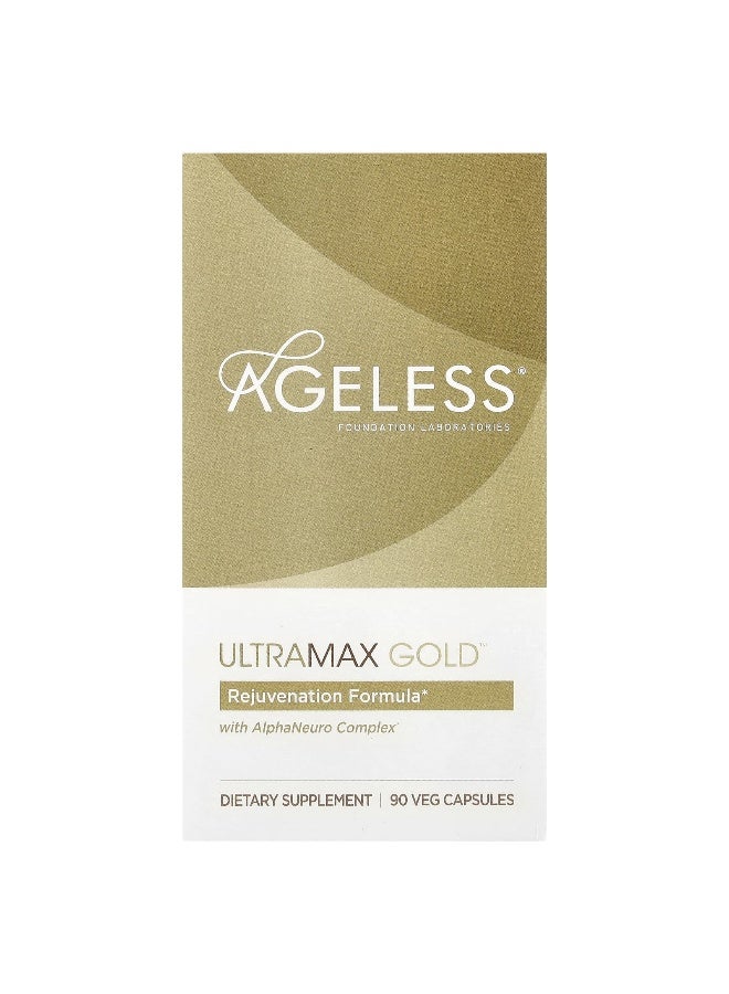 Ageless Foundation Laboratories Ageless Foundation Laboratories, UltraMax Gold™ with AlphaNeuro Complex®, 90 Veg Capsules  - Image 1