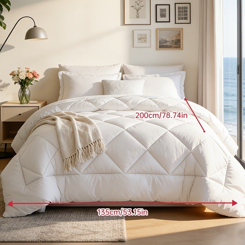 1pc Quilted Comforter Duvet Insert, Down Alternative Bedding, 80Gsm Brushed Fabric, Ultra Soft And Fluffy, All Season, Machine Washable, Breathable Warm Cozy Bedding for Bedroom Guest Room, Ideal Gift for Spring And Easter - Image 4