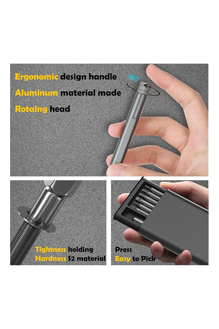 مجموعة مفكات براغي دقيقة، 27 في 1 مجموعة مفكات براغي صغيرة مغناطيسية، رؤوس فولاذية صغيرة S2 مع ملاقط، مجموعة أدوات إصلاح مغناطيسية صغيرة لأجهزة الكمبيوتر المحمول والهواتف وأجهزة الكمبيوتر الشخصية والنظارات والساعات والأجهزة الإلكترونية - Image 3
