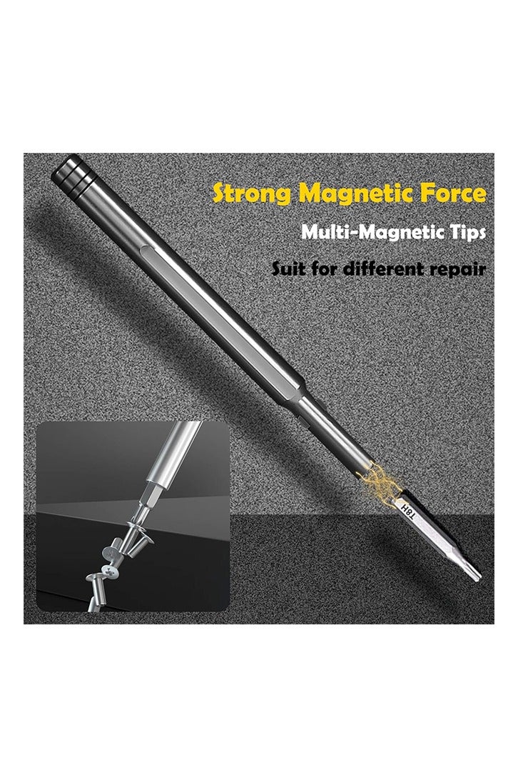 مجموعة مفكات براغي دقيقة، 27 في 1 مجموعة مفكات براغي صغيرة مغناطيسية، رؤوس فولاذية صغيرة S2 مع ملاقط، مجموعة أدوات إصلاح مغناطيسية صغيرة لأجهزة الكمبيوتر المحمول والهواتف وأجهزة الكمبيوتر الشخصية والنظارات والساعات والأجهزة الإلكترونية - Image 4
