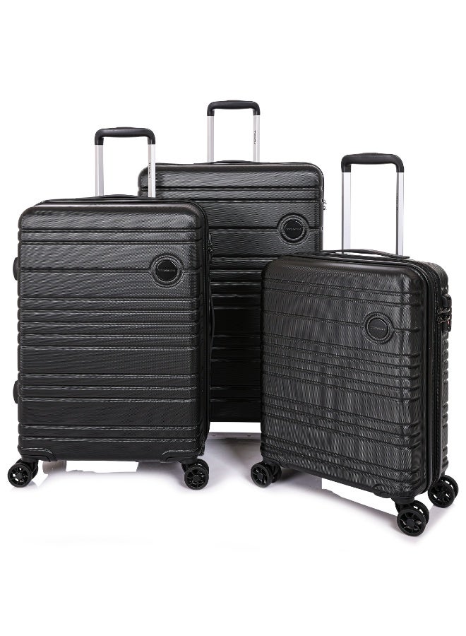 Track ABS Hard Luggage Set 3 Piece Trolley Set | 20 Inch Cabin, 24 Inch Medium & 28 Inch Large Suitcase | 4 Double Spinner Wheels | TSA Lock | Telescopic & Side Handle | Hard Shell Travel Luggage Set - Image 1