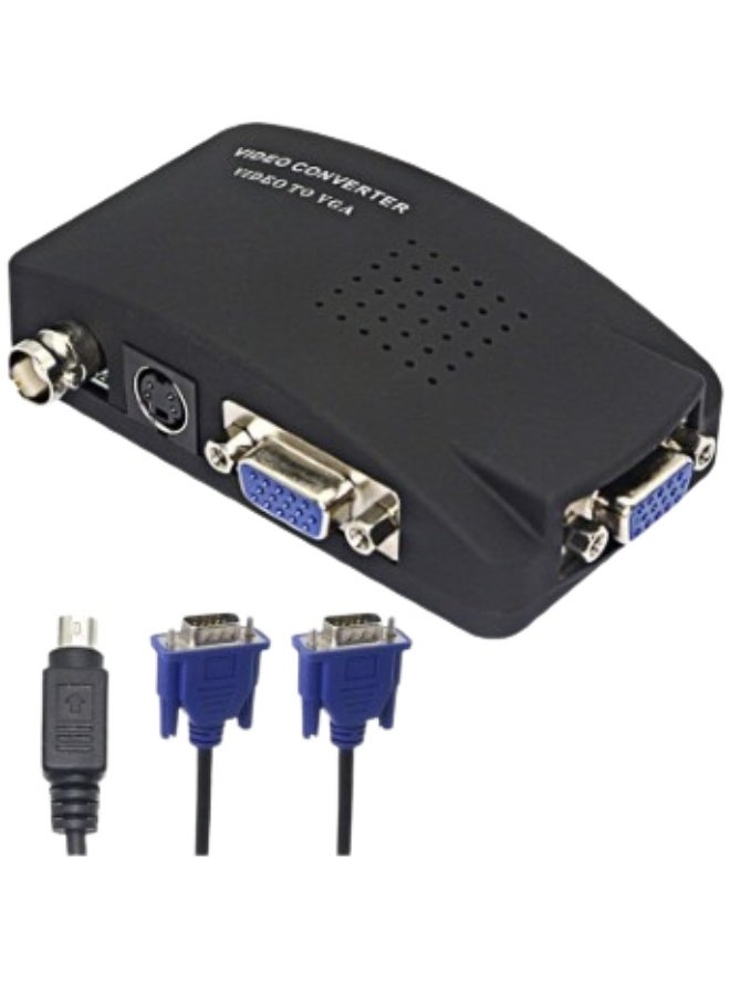 PzzPss 1080P BNC VGA Composite S-Video to VGA Converter Video Converter VGA Output Adapter Digital Switch Box For Mac TV Camera - Image 1