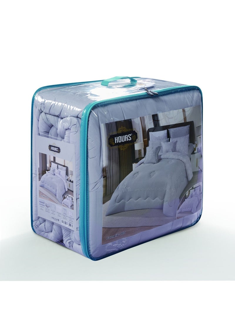 Hours Double-sided embroidered microfiber bedspread - 8 pieces  - Image 3