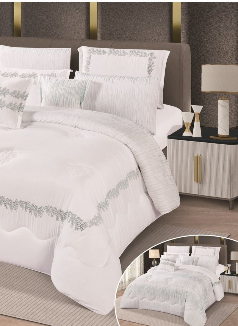 Hours Double-sided embroidered microfiber bedspread - 8 pieces  - Image 2