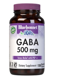 Bluebonnet Nutrition Bluebonnet Nutrition GABA 500mg, for Stress Relief*, Supports Relaxation*, Kosher, Vegan, Gluten-Free, Soy-Free, Non-GMO, 120 Count, 120 Servings  - Image 1