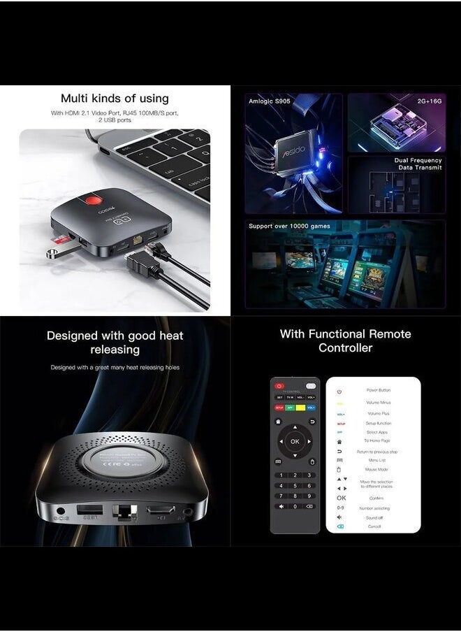 YESIDO TV12 2GB\16GB TV BOX & GAMING