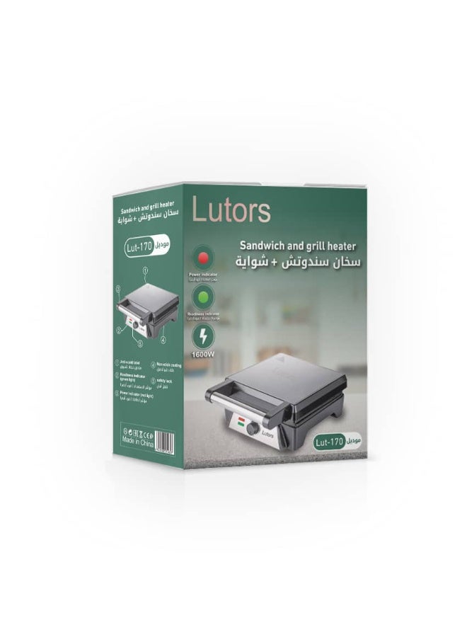 لوترز صانعة سندوتشات وشواية كهربائية 2 في 1 لتحضير سريع من Lutors | موديل LUT-170 - Image 2