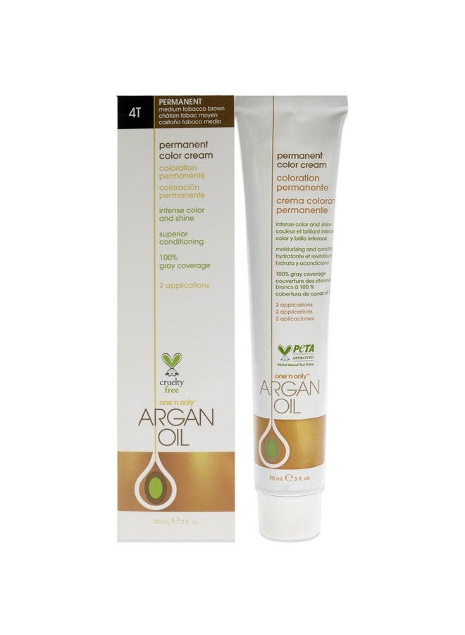 One N Only Onenonly Argan Oil Permanent Color Cream 4T Medium Tobacoo Brown Hair Color Unisex 3 Oz - Image 2