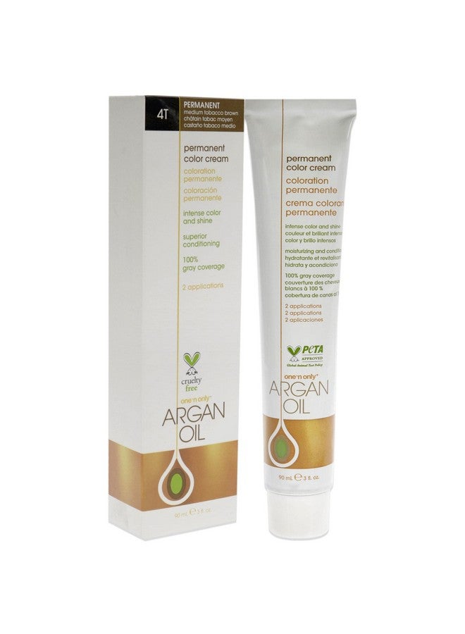 One N Only Onenonly Argan Oil Permanent Color Cream 4T Medium Tobacoo Brown Hair Color Unisex 3 Oz - Image 4