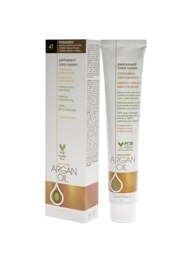 One N Only Onenonly Argan Oil Permanent Color Cream 4T Medium Tobacoo Brown Hair Color Unisex 3 Oz - Image 5