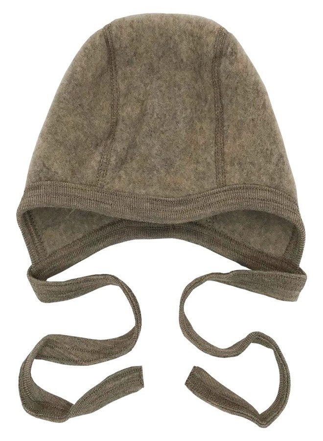 Ecoable Newborn Baby Bonnet: Infant Ear Protection Hat Pilot Cap, 0-6 months, Organic Merino Wool Fleece (Rose Melange, EU 62/68 | 3-6 months) - Image 2